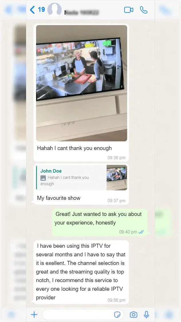 WhatsApp conversation between a subscriber and Smart One IPTV support — screenshot 2 of 9
