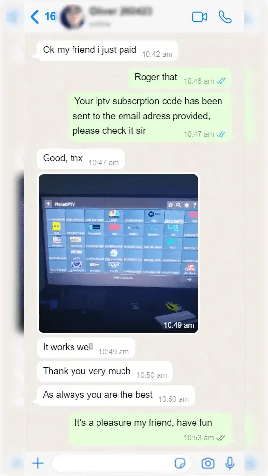 WhatsApp conversation between a subscriber and Smart One IPTV support — screenshot 4 of 9